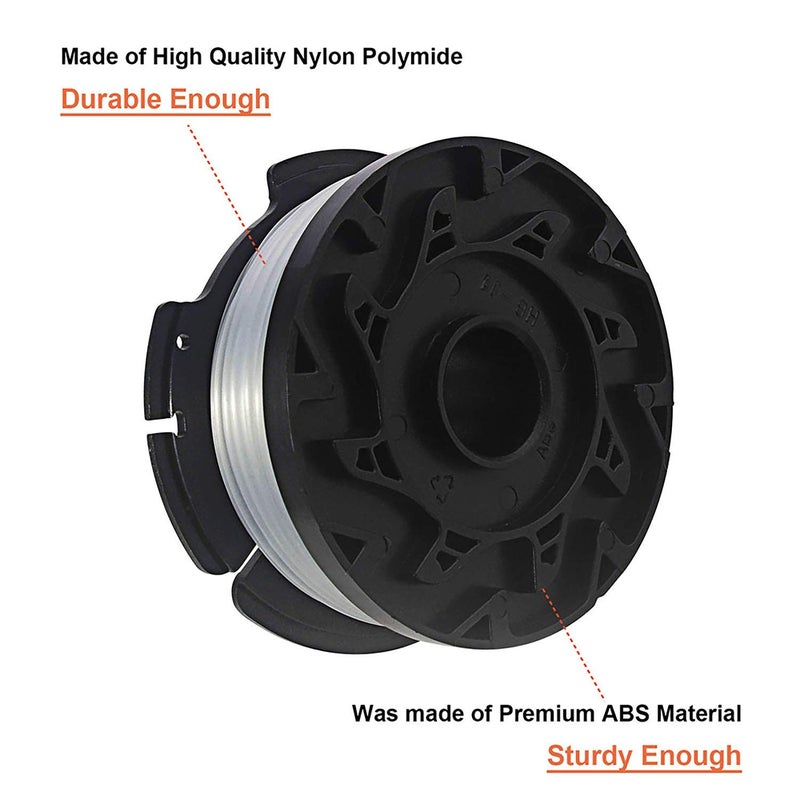 THTEN AF-100 String Trimmer Spool Compatible with Black and Decker GH600 GH900 LST201 LSTE525 BESTA510 30ft 0.065" Refills Line AFS Weed Eater Edger with RC-100-P Spool Cap Covers 6 Pack - Image 2